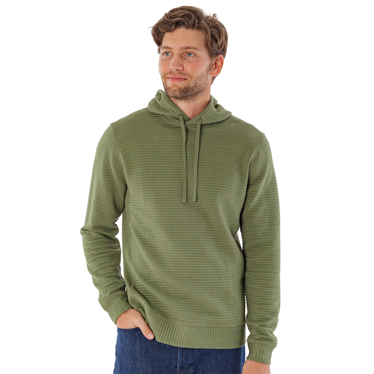 Quilted Hoodie - Olive