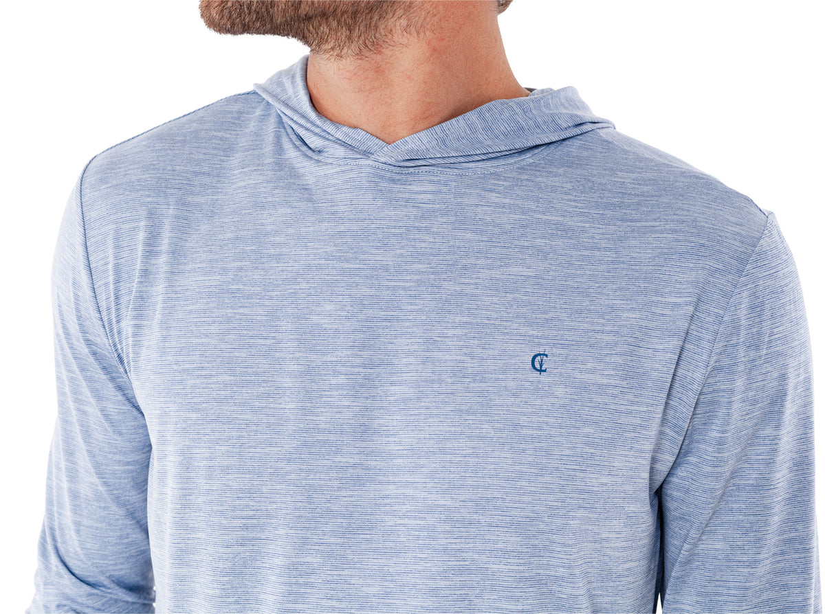 Criquet Performance Sport Hoodie in Light Blue, studio photo
