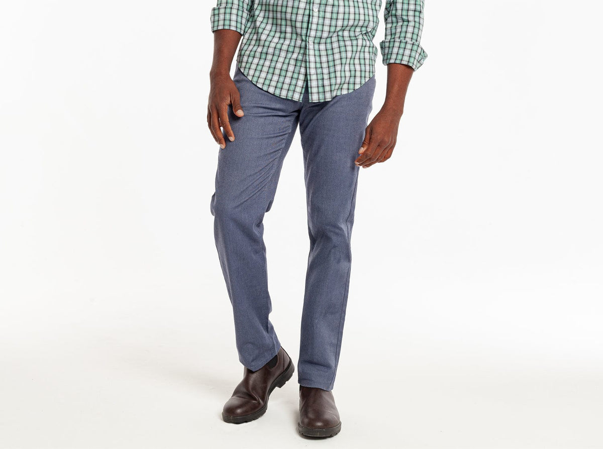 Criquet Comfort Canvas Pant in Faded Navy, studio photo