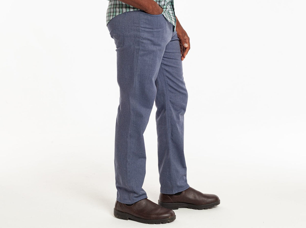 Criquet Comfort Canvas Pant in Faded Navy, studio photo