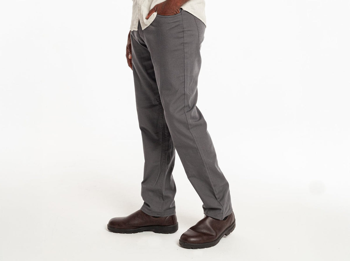 Criquet Comfort Canvas Pant in Charcoal, studio photo