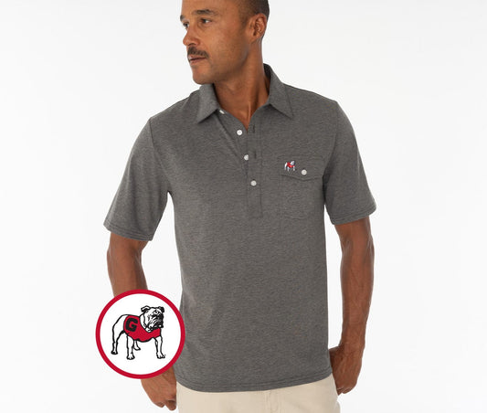 Criquet Georgia in Coach's Players Shirt, Bulldog, Heather Gray, view 1