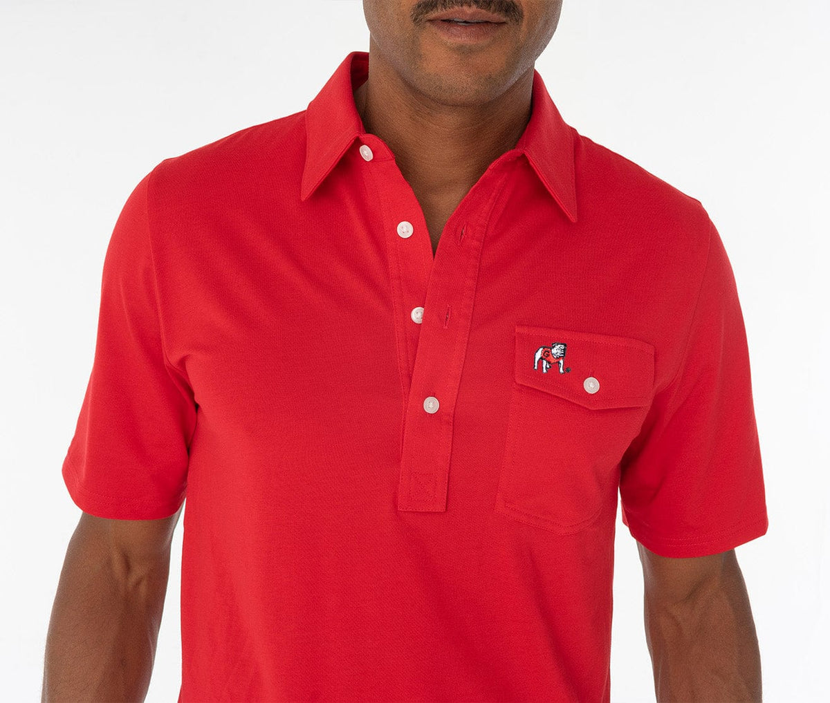 Criquet Georgia in Coach's Players Shirt, Bulldog, Red, view 3