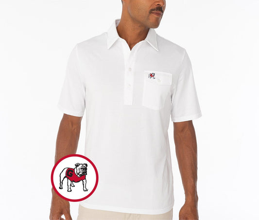 Criquet Georgia in Coach's Players Shirt, Bulldog, White, view 1