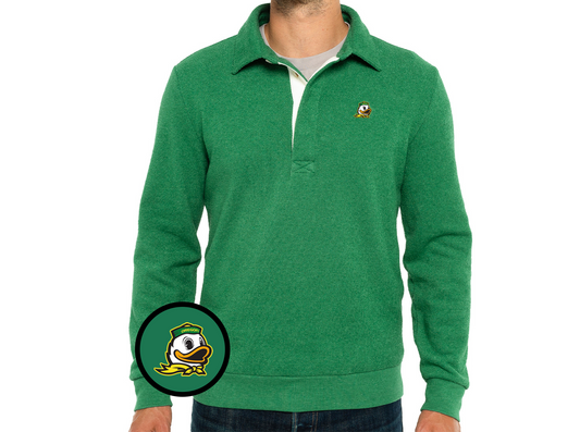 Criquet Oregon in Terry Collared Sweatshirt, Duck, Green, view 1
