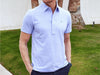 Slim Fit Top-Shelf Range Polo - Bluebonnet Microstripe