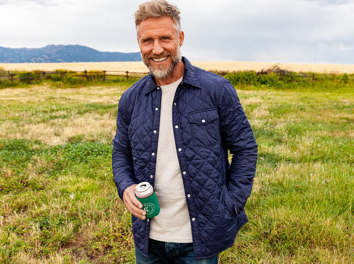 Criquet Quilted Shacket in Navy Blue, view 1