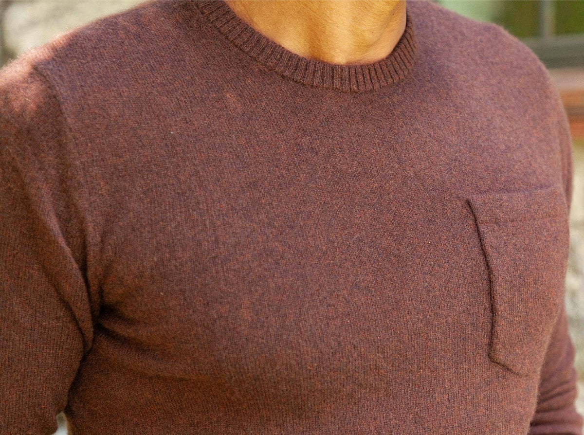 Criquet Legacy Cashmere Pocket Crew in Espresso, view 6