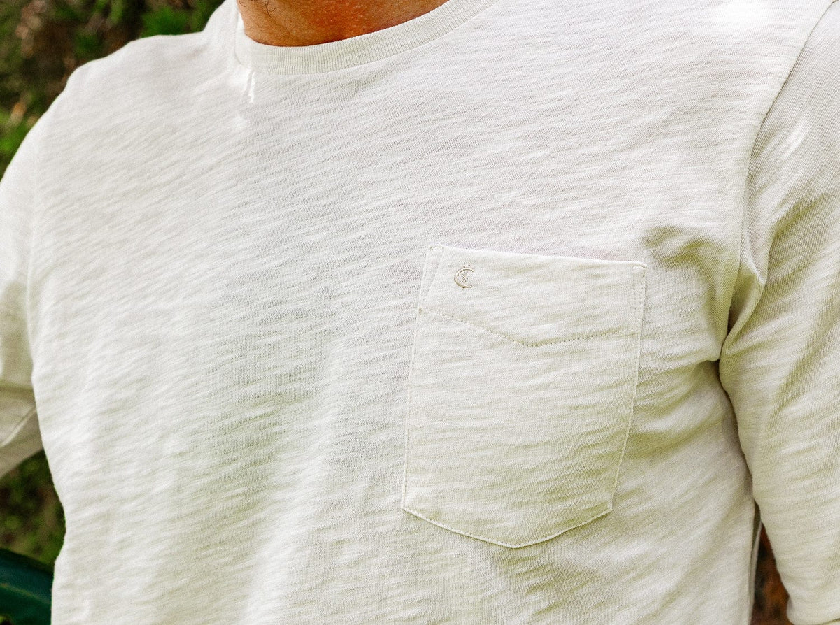 Criquet Cotton Slub Long Sleeve T-Shirt in Natural, view 5