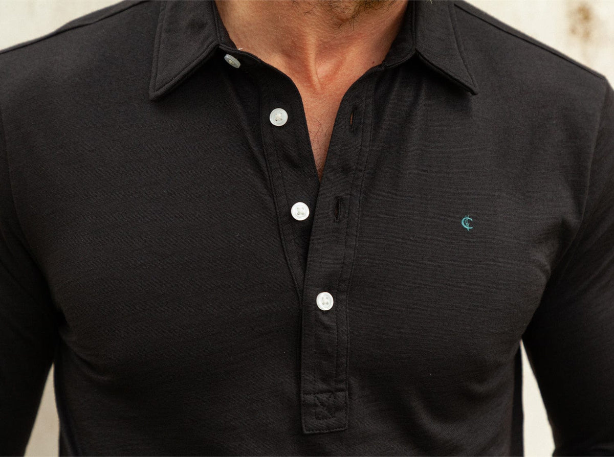 Criquet brrr° Long Sleeve Range Polo in Dark Knight, view 8