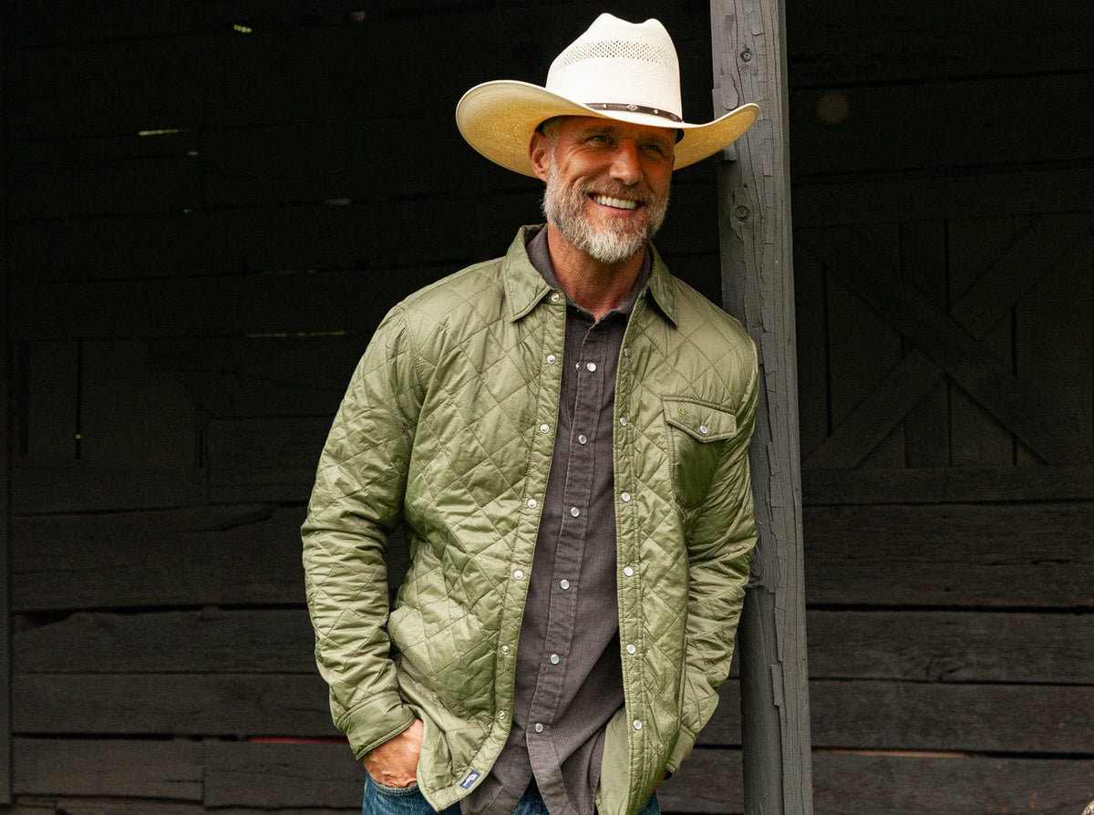 Criquet Quilted Shacket in Olive, view 9