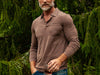 Dan Merino Long Sleeve Polo - Brown