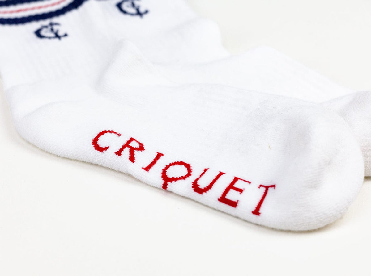 Criquet Tubular Socks in Navy/Red, view 4