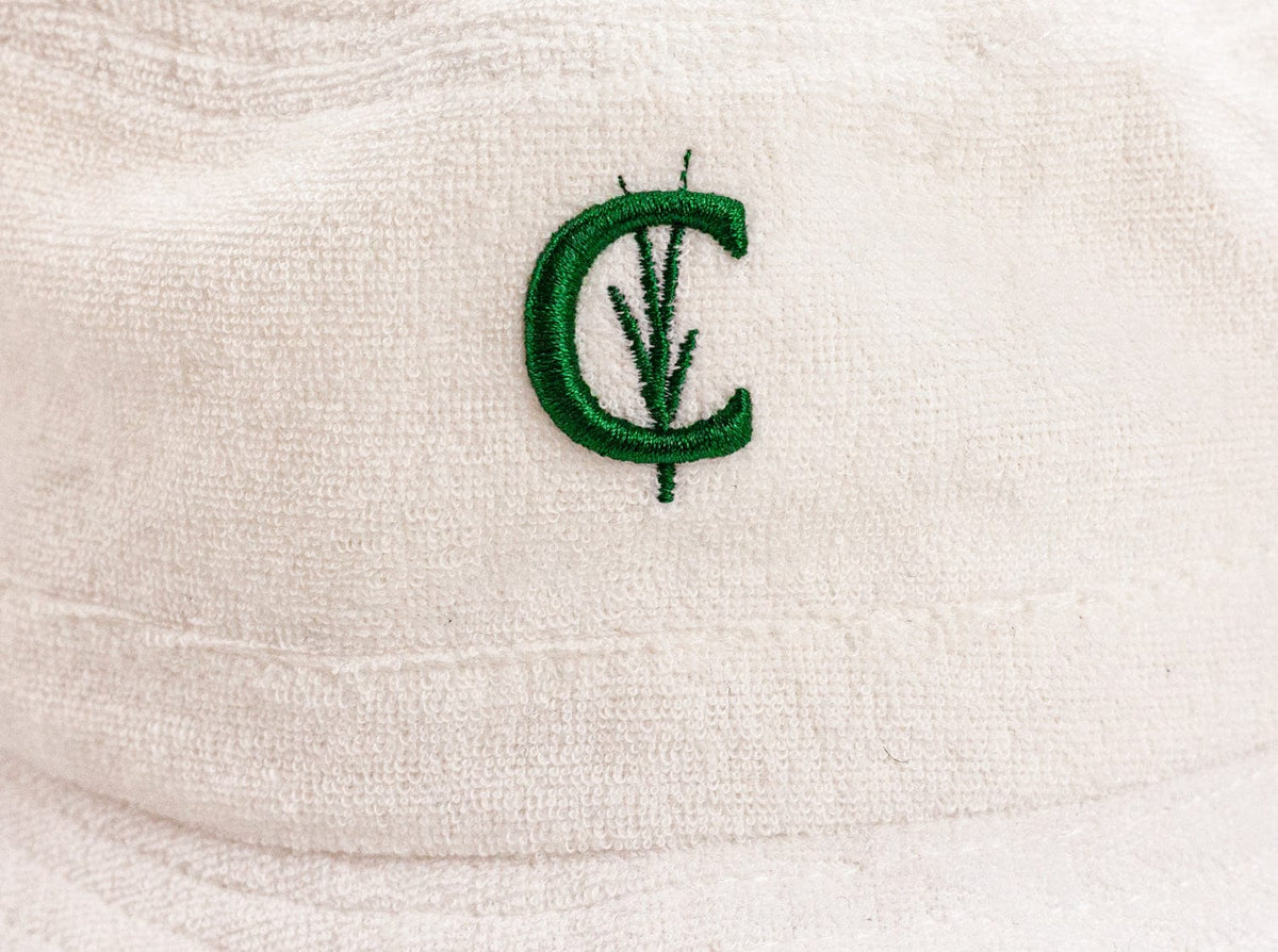 Criquet Terrycloth Bucket Hat in Grassy C, White, view 3