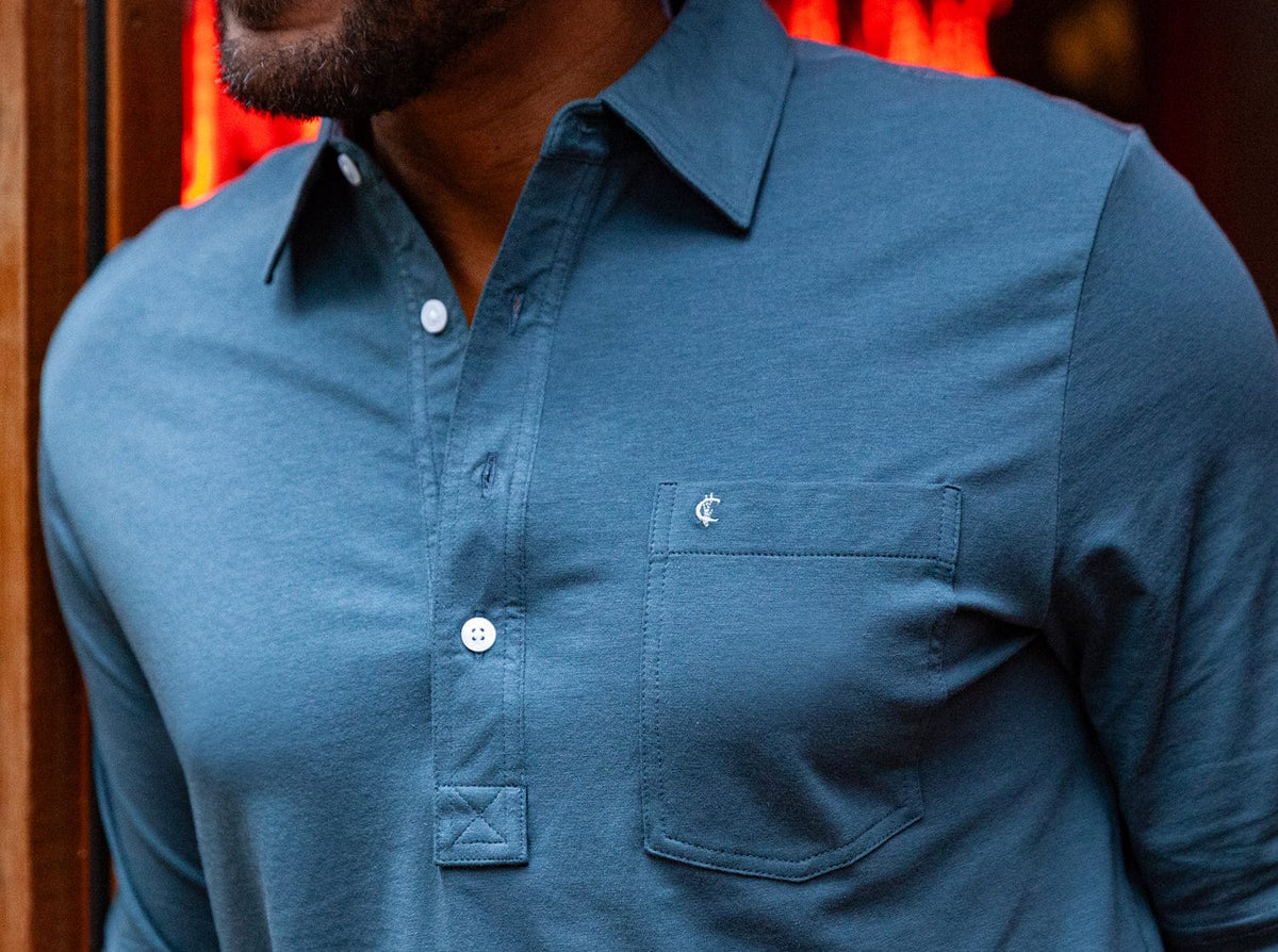 Criquet Top-Shelf Players Shirt in Dark 'N Stormy, view 6