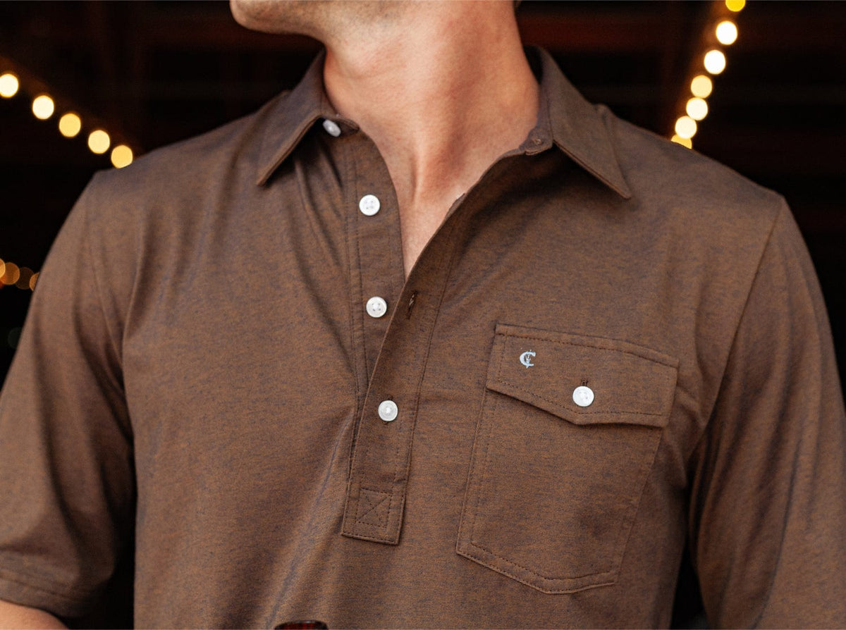 Criquet Performance Players Shirt in Woodsmoke, view 4