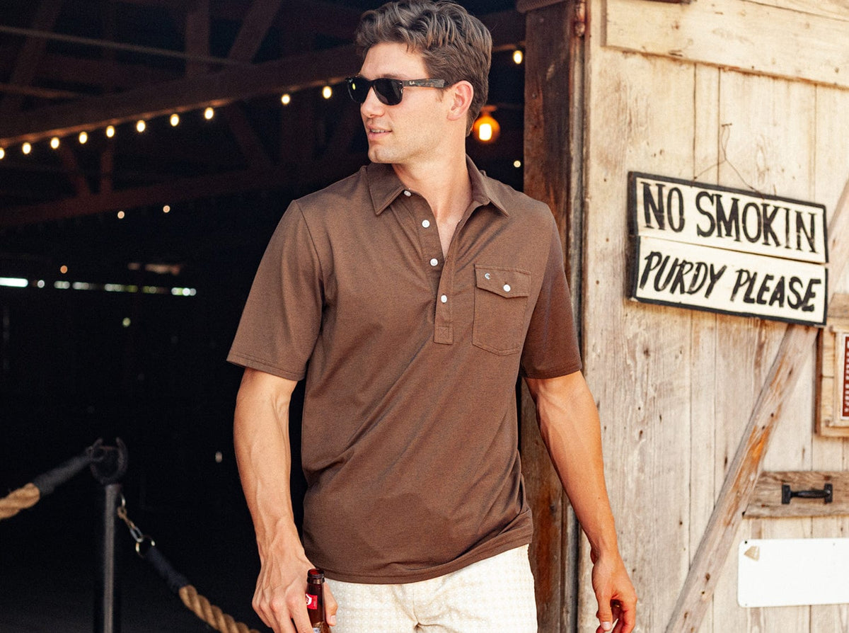 Criquet Performance Players Shirt in Woodsmoke, view 8