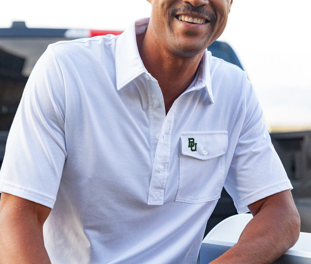 Criquet Baylor in Coach's Performance Players Shirt, Interlock, White, view 2