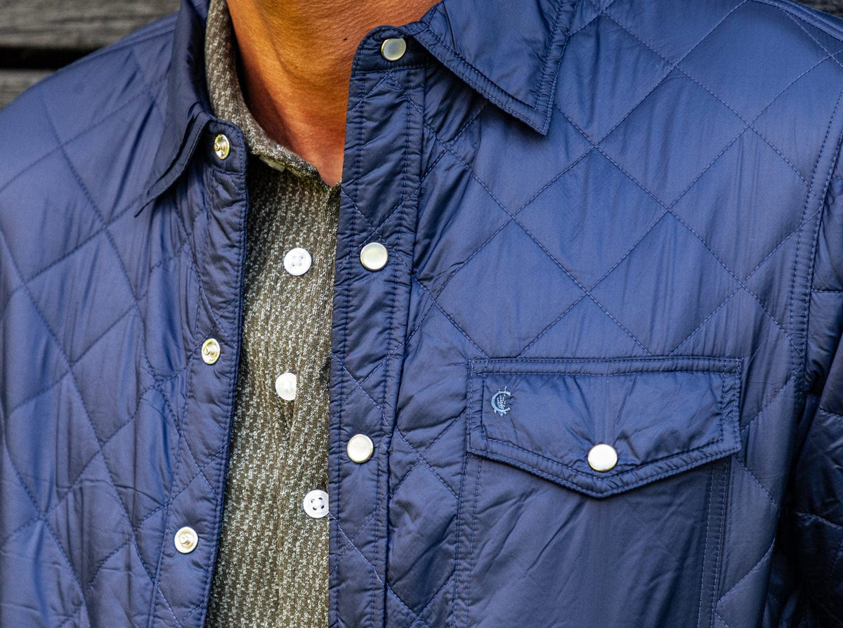 Criquet Quilted Shacket in Navy Blue, view 12