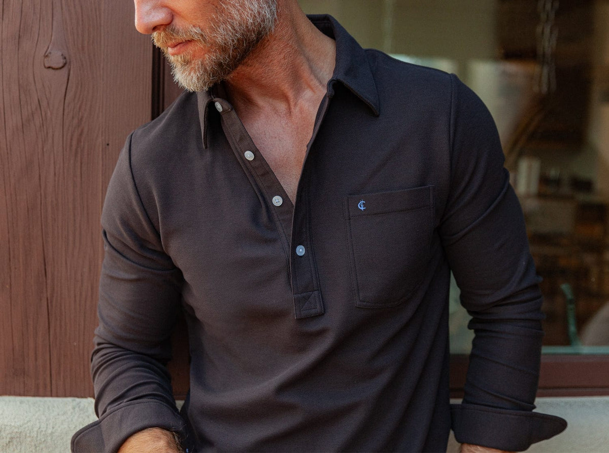 Criquet Slim Fit Long Sleeve Players Shirt in Knight Rider, view 5