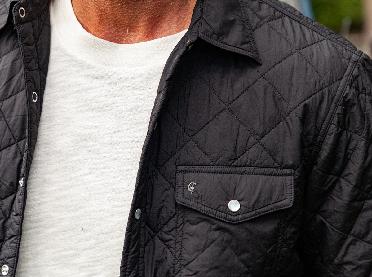 Criquet Quilted Shacket in Black, view 8