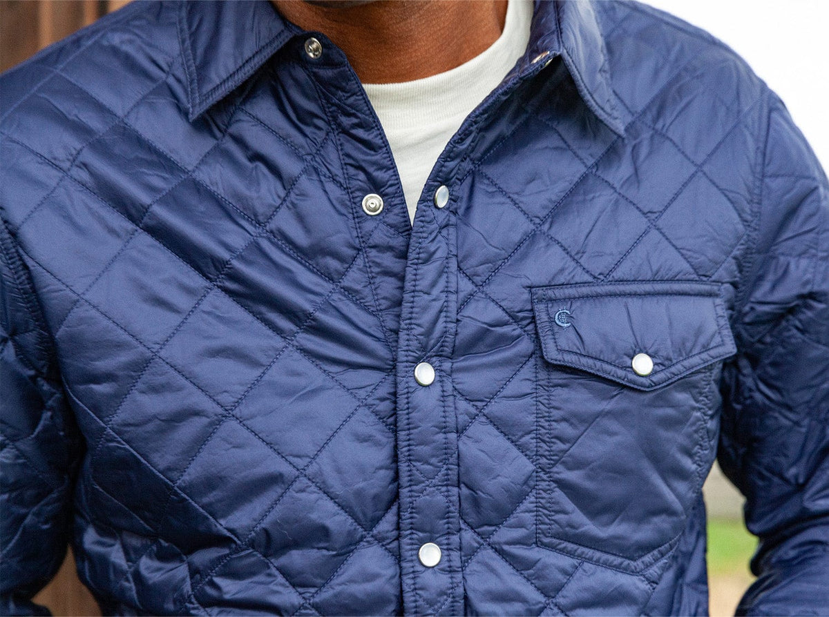Criquet Quilted Shacket in Navy Blue, view 3