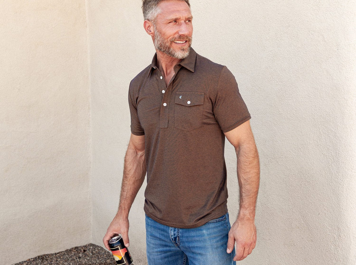 Criquet Performance Players Shirt in Woodsmoke, view 6