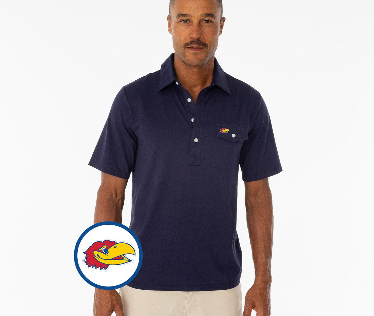 Criquet Kansas Coach's Performance Players Shirt Jay Head in Navy, view 1