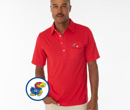 Criquet Kansas Coach's Performance Players Shirt Jayhawk in Red, view 1