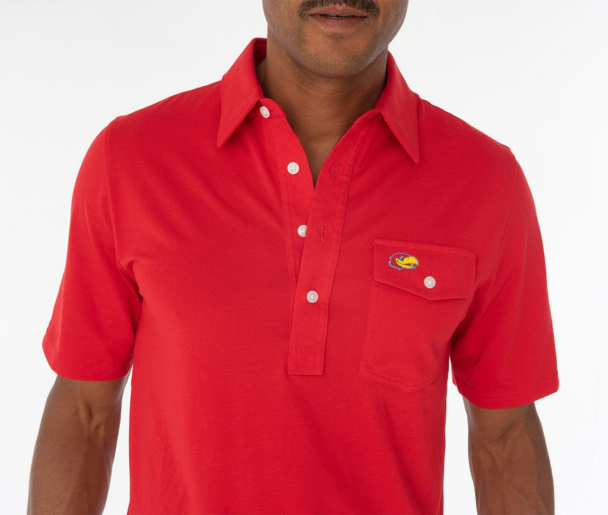 Criquet Kansas Coach's Performance Players Shirt Jay Head in Red, view 2