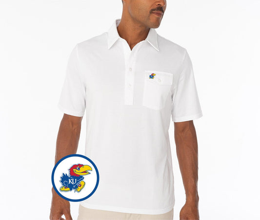 Criquet Kansas Coach's Performance Players Shirt Jayhawk in White, view 1