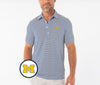 Michigan - Coach's Range Polo - M - Navy Stripe