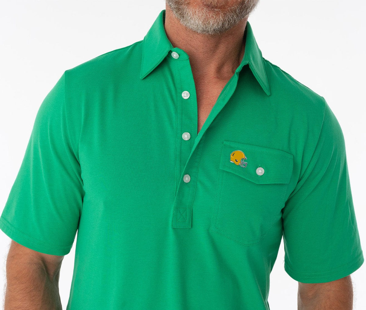 Criquet Notre Dame in Coach's Players Shirt, Helmet, Green, view 2