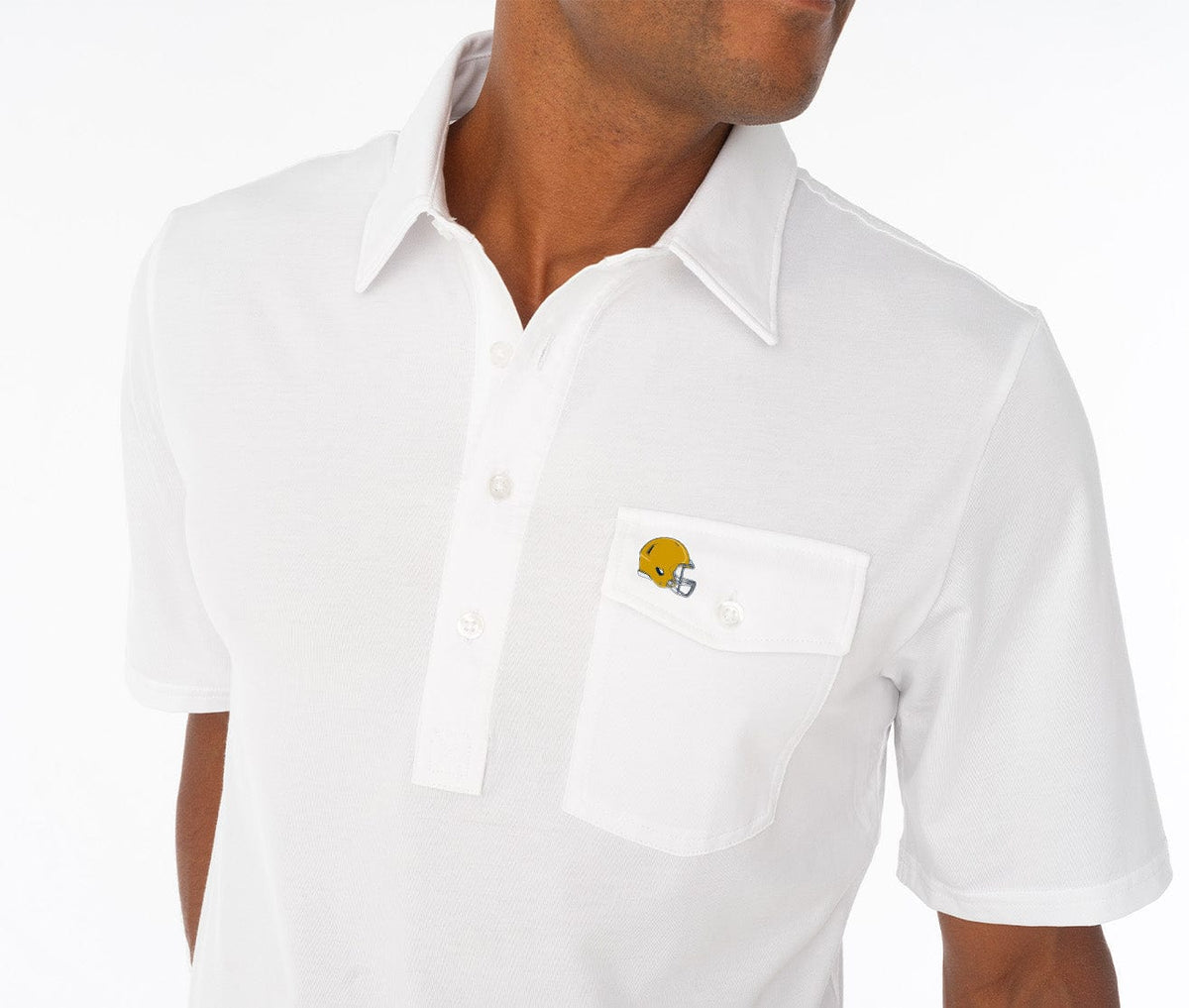 Criquet Notre Dame in Coach's Players Shirt, Helmet, White, view 2