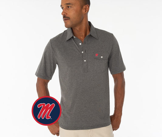 Criquet Ole Miss in Coach's Performance Players Shirt, M, Heather Gray, view 1