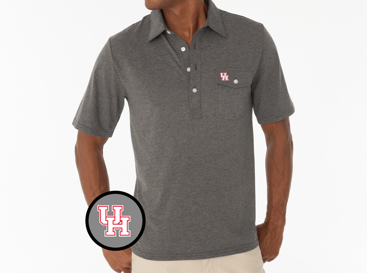Criquet Houston Coaches Players Shirt in Interlock, Heather Grey, view 1