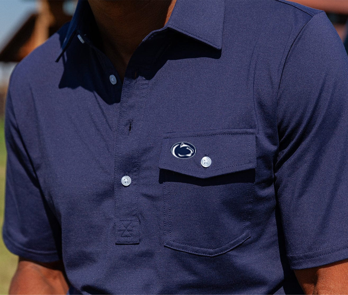Criquet Penn State in Coach's Performance Players Shirt, PSU Lion, Navy, view 2
