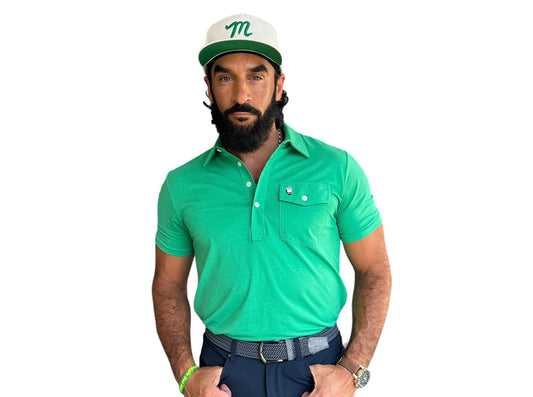 Criquet Limited Edition Performance Players Shirt Manolo in Golf Green, view 1