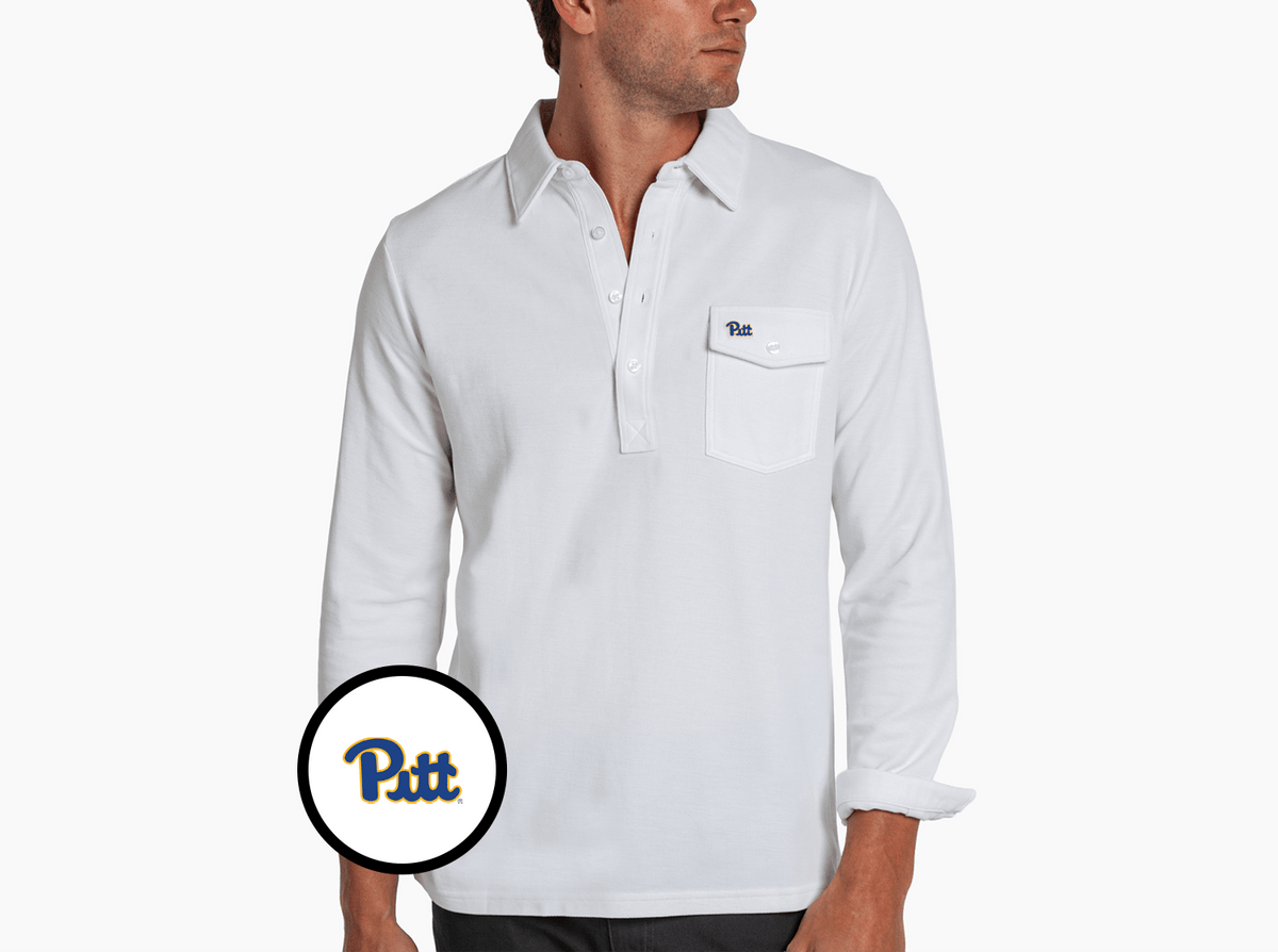 Criquet Pitt Long Sleeve Players Shirt in Pitt, White, view 1