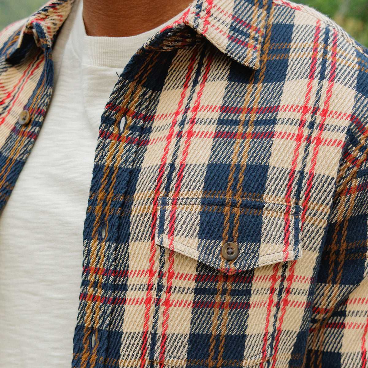 Heavy Twill Shacket - Navy Multi Plaid