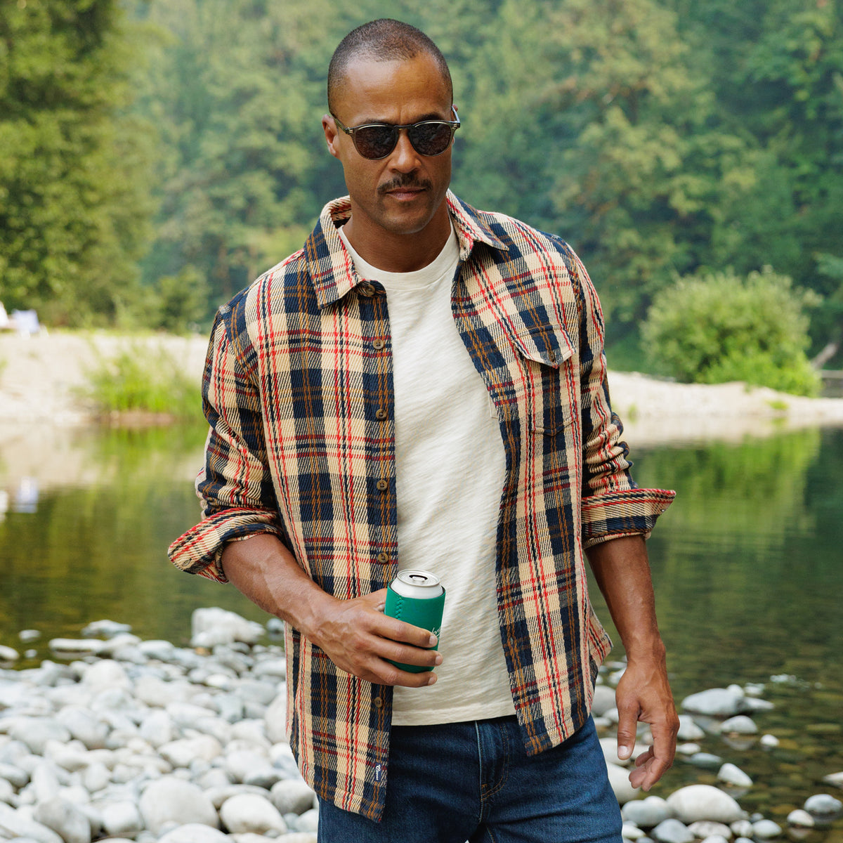 Heavy Twill Shacket - Navy Multi Plaid