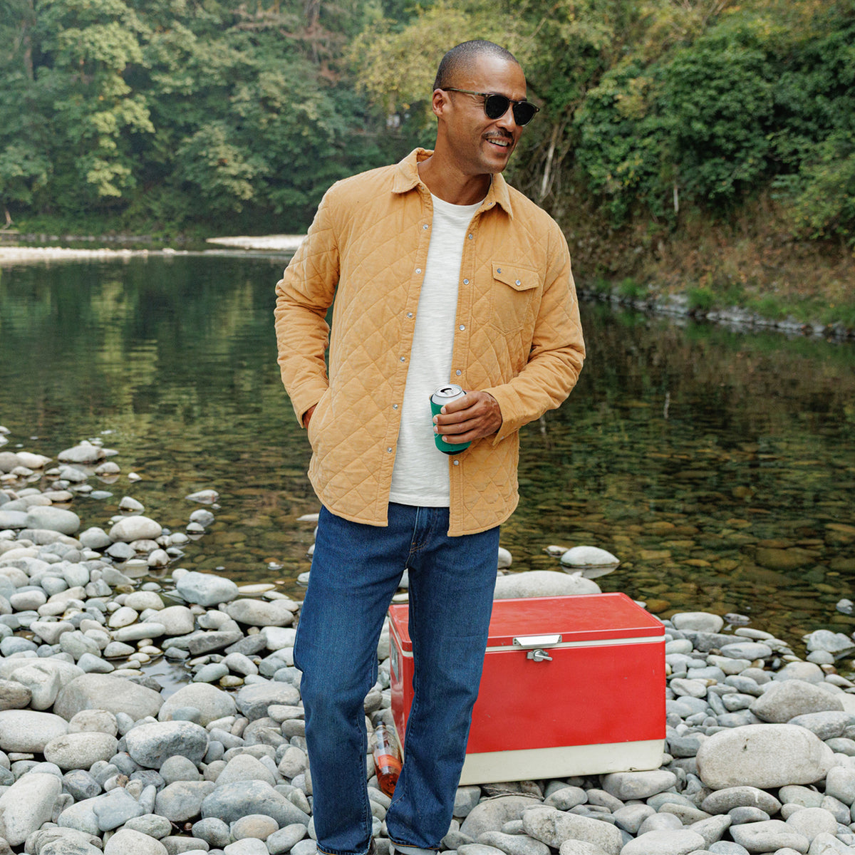 Corduroy Quilted Shacket - Camel