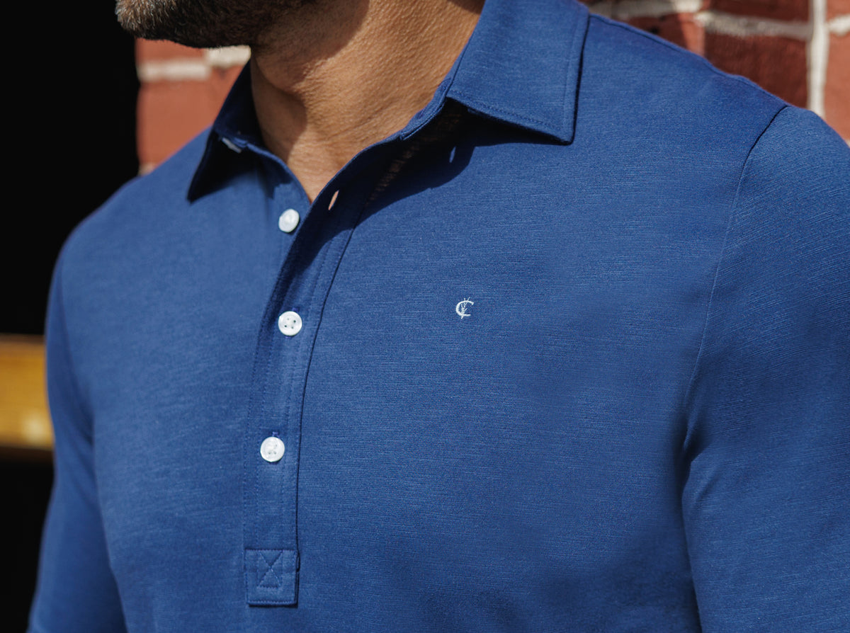 Criquet brrr° Long Sleeve Range Polo in Navy, view 2