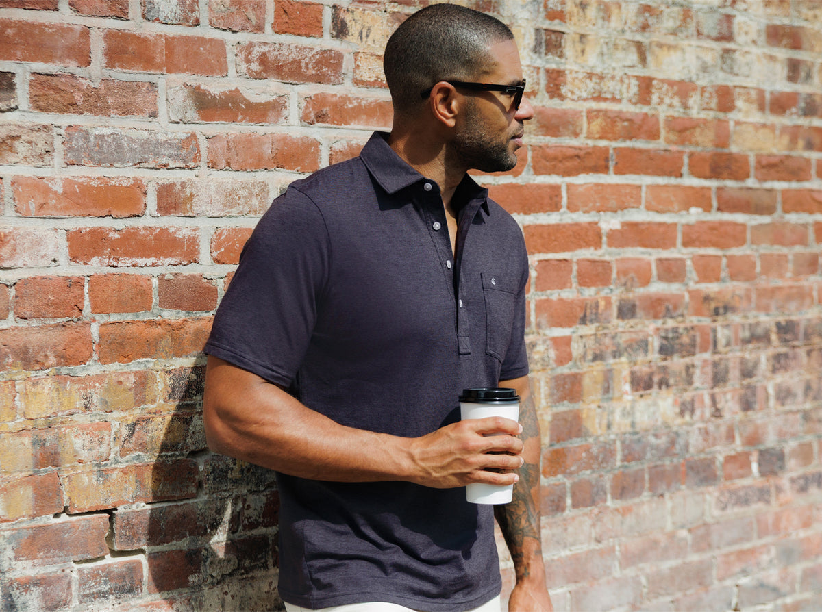 Criquet Top-Shelf Players Shirt in Graphite Microstripe, view 4