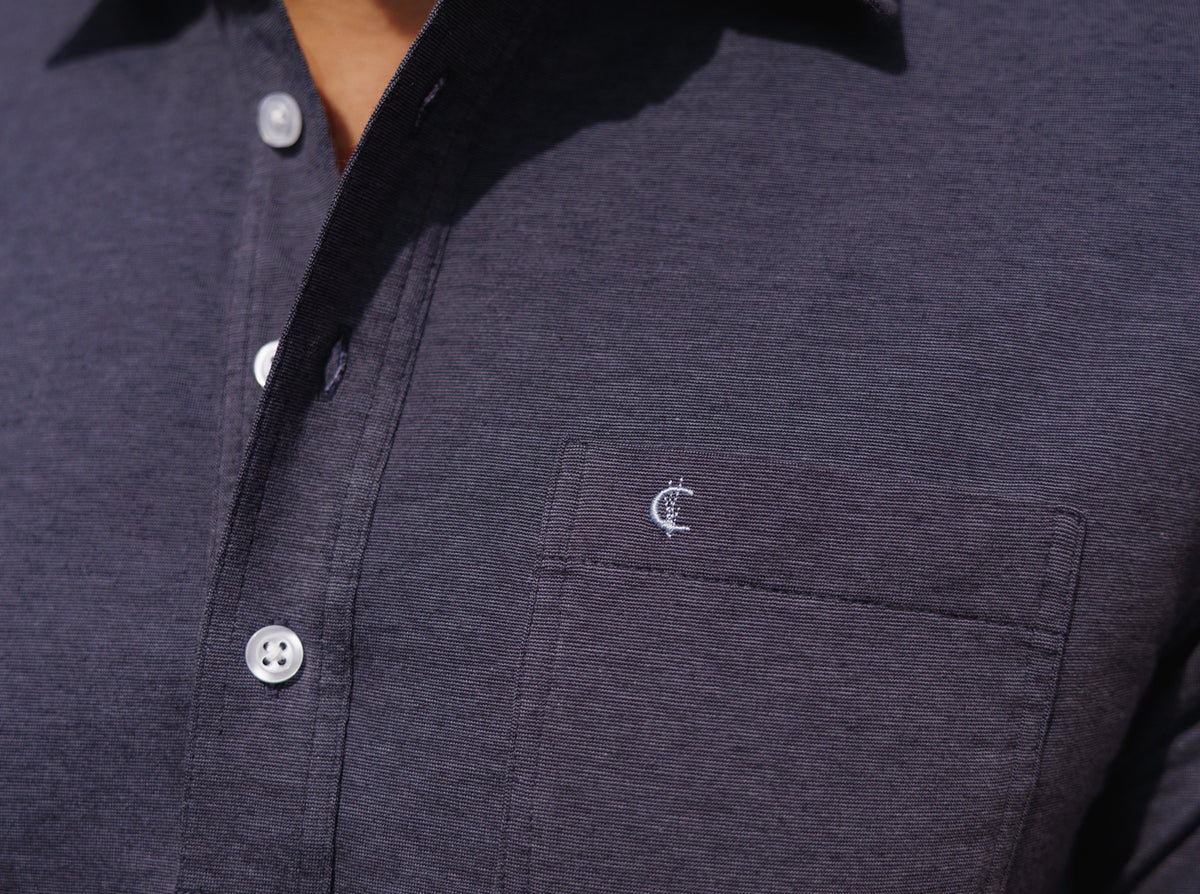 Criquet Top-Shelf Players Shirt in Graphite Microstripe, view 2