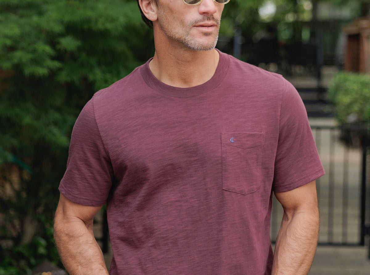 Criquet Slub Cotton Short Sleeve T-Shirt in Jam Band, view 5