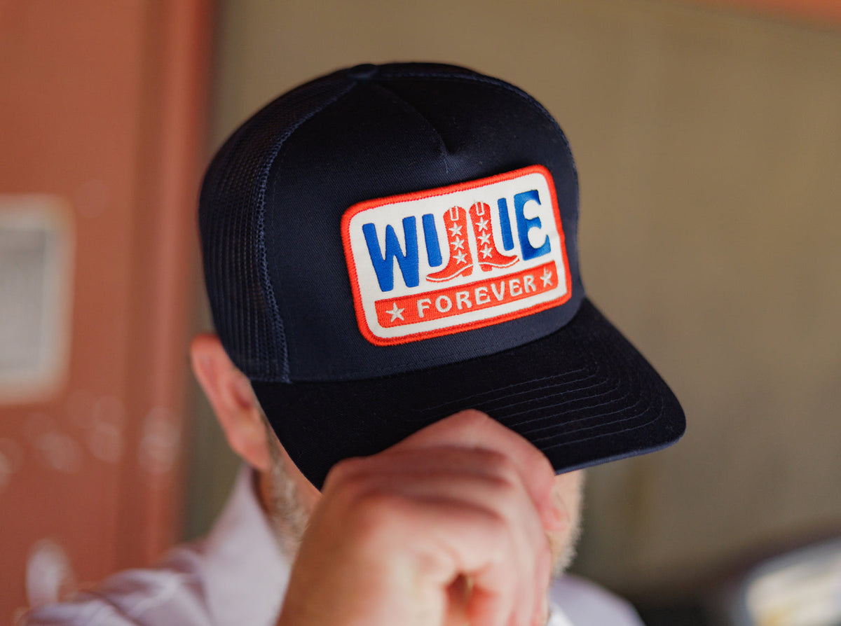 Criquet Willie Nelson Trucker Hat in Willie Forever Patch, Navy, view 2