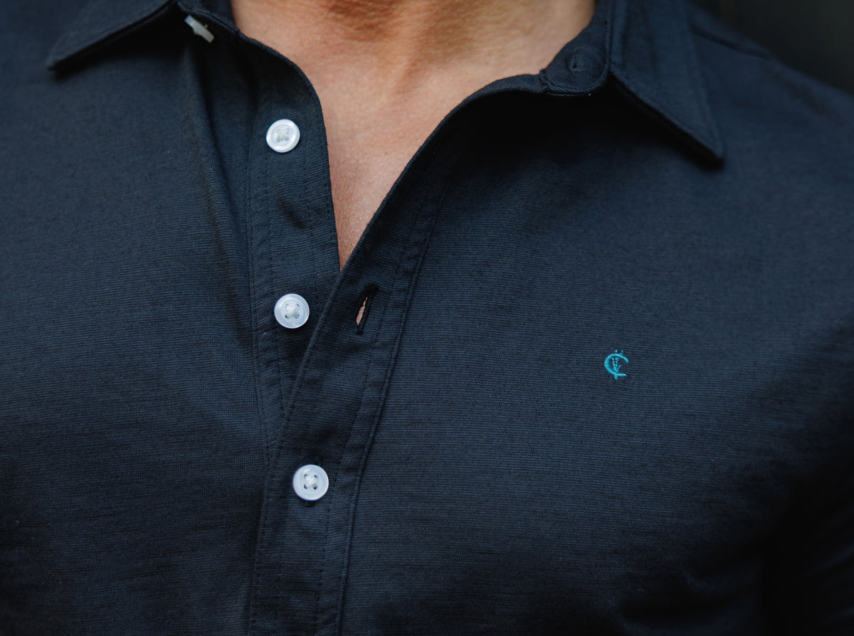 Criquet brrr° Long Sleeve Range Polo in Dark Knight, view 2