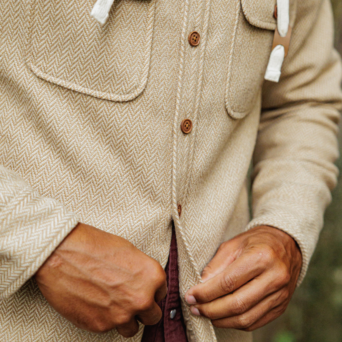 Herringbone Field Hoodie - Light Brown