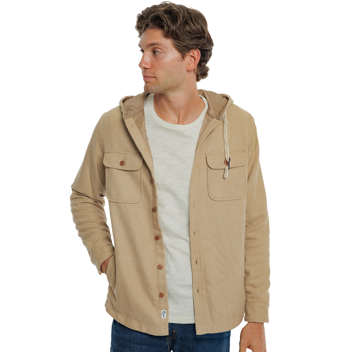 Herringbone Field Hoodie - Light Brown
